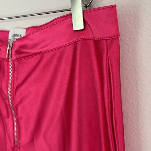 Urban Outfitters Hot Pink Disco Pants Exposed Zippers Shiny Size XL - Picture 4 of 11